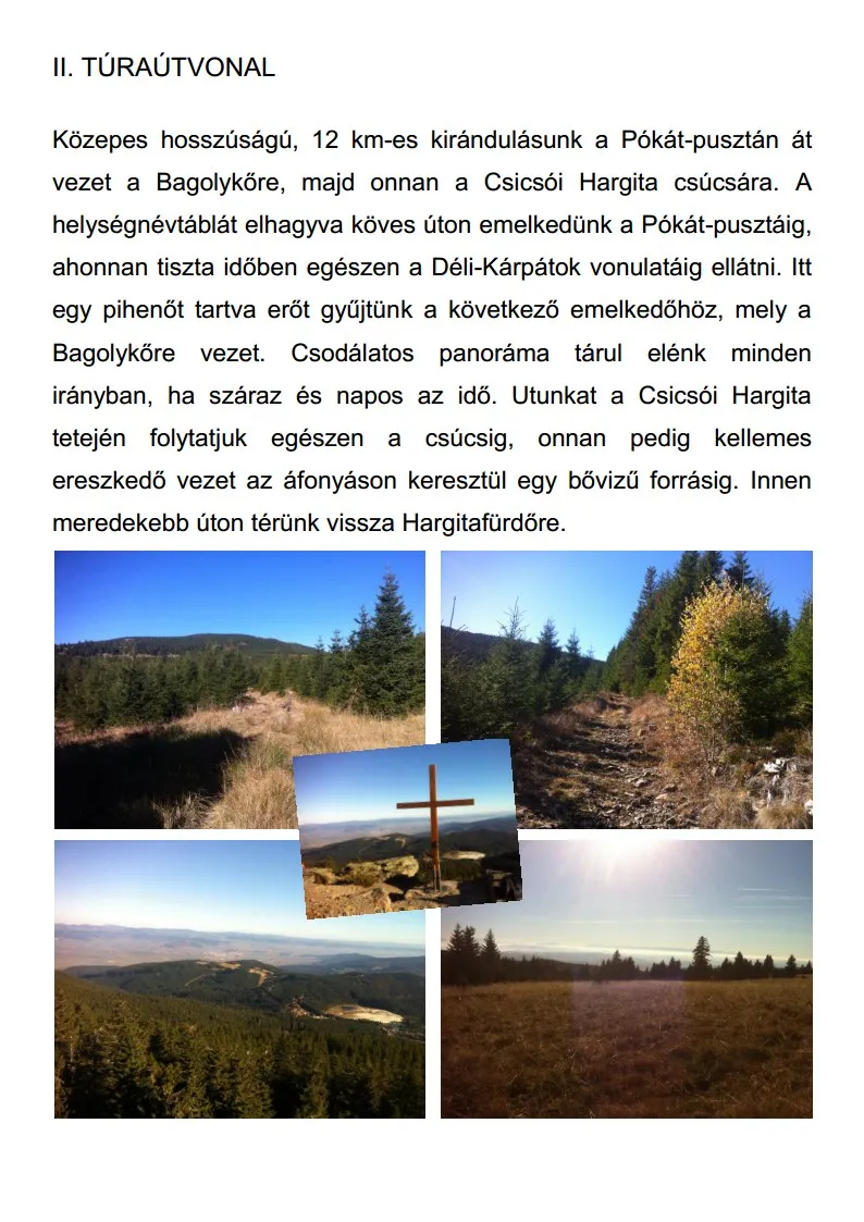 Hargitafürdő, gyalogtúra útvonalak, túraútvonalak